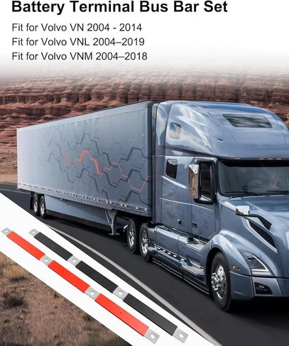 2 قطعة مجموعة شريط الحافلة الطرفية للبطارية مناسبة لفولفو VN 2004-2014 VNL 2004-2019 VNM 2004-2018، استبدال كابل البطارية الإيجابي والسلبي 242-5529P 21107828 242-5529N 21107829 in Saudi Arabia