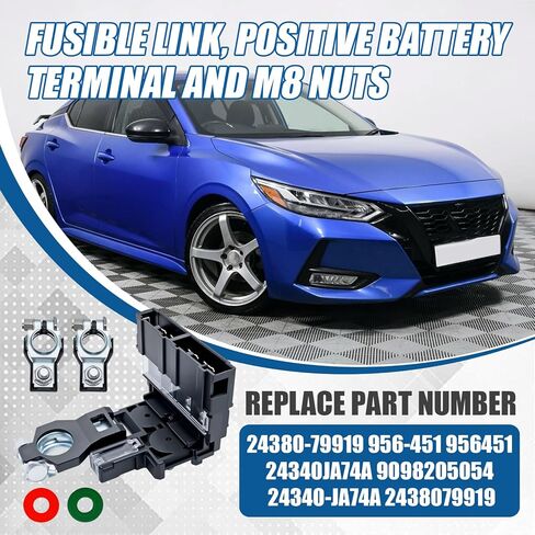 وصلة منصهرة، محطة بطارية إيجابية وصواميل M8 متوافقة مع 2007-2019 Nissan Sentra لـ 2014-2017 Juke، 200SX - 5 أقطاب 225Amp المولد الرئيسي استبدال الصمامات الرئيسية لـ 24380-79919 956-451 956451 in Kuwait