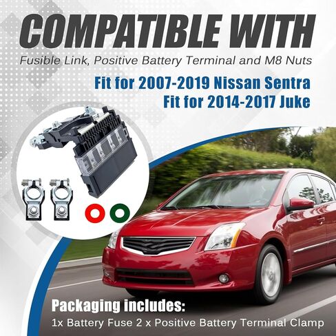 وصلة منصهرة، محطة بطارية إيجابية وصواميل M8 متوافقة مع 2007-2019 Nissan Sentra لـ 2014-2017 Juke، 200SX - 5 أقطاب 225Amp المولد الرئيسي استبدال الصمامات الرئيسية لـ 24380-79919 956-451 956451 in Kuwait