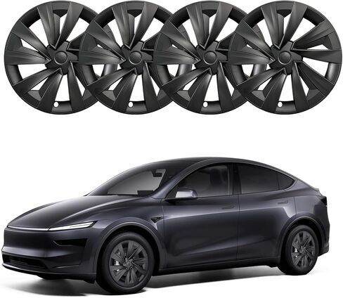 for Tesla Wheel Cover 19 inch, Wheel Cover for Tesla Model Y(2020-2024), 4PCS Hubcaps Full Rim Hubcaps Replacement Accessories Wheel Covers (Heptastar Style, 19 inch) in Kuwait