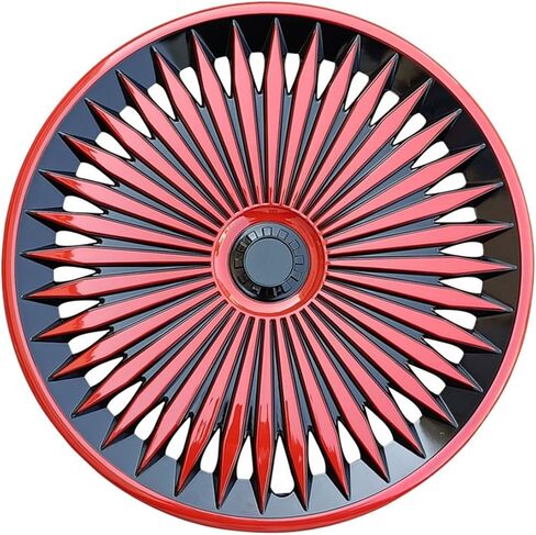 Hubcap Wheel Cover Replacement, 12 13 14 15 16 17 Inch Rims Universal Wheel Hub Caps Cover, ABS Material Exterior Accessories Snap On Car Truck SUV -Set of 4 (Red+Black, 12") in Saudi Arabia