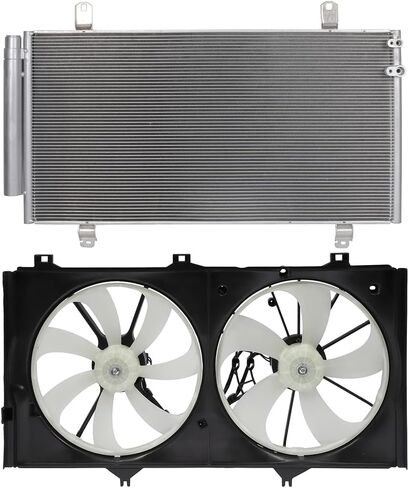 مجموعة مروحة التبريد متوافقة مع 2012-2017 لسيارة Toyota for Camry 3.5L 2013-2017 لسيارة Lexus لـ ES350 3.5L، مروحة الرادياتير مناسبة مباشرة للاستبدال لمروحة تبريد المحرك ومكثف تكييف الهواء للمحرك in Saudi Arabia