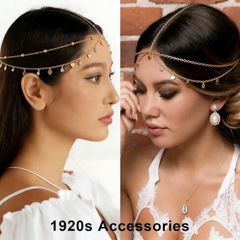 SuPoo 2 حزم سلسلة الرأس الذهبية للنساء البوهيمي حجر الراين المصرية خوذة قابل للتعديل الطبقات الشعر سلسلة رئيس المجوهرات الترتر سلسلة الجبين لملابس الشاطئ الزفاف in Kuwait