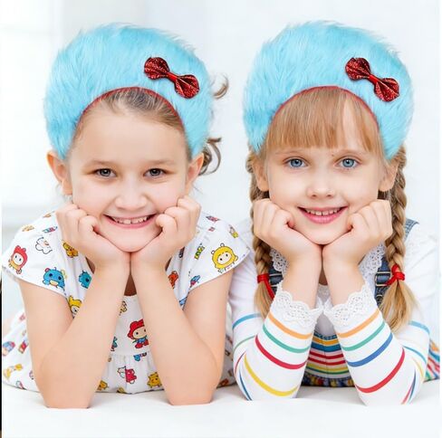 قطعتان من عصابات الرأس الزرقاء الغامضة مع فيونكة حمراء، عصابات رأس على شكل ذيل حصان من الريش الأزرق للبالغين شخصيات كتاب العودة إلى ملحقات حفلات المدرسة in Kuwait