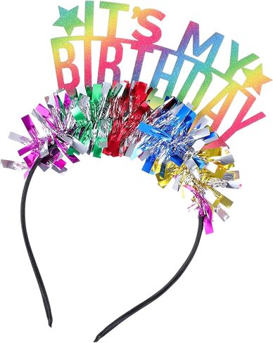 Birthday Crown for Women and Girls It's My Birthday Headband Birthdays Girl Headband Decorations Rainbow Bling Gift Party Decorations For Women Girls in Saudi Arabia