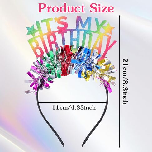 Birthday Crown for Women and Girls It's My Birthday Headband Birthdays Girl Headband Decorations Rainbow Bling Gift Party Decorations For Women Girls in Saudi Arabia