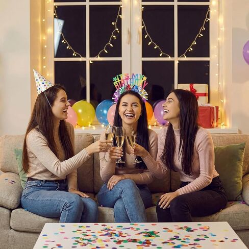 Birthday Crown for Women and Girls It's My Birthday Headband Birthdays Girl Headband Decorations Rainbow Bling Gift Party Decorations For Women Girls in Saudi Arabia