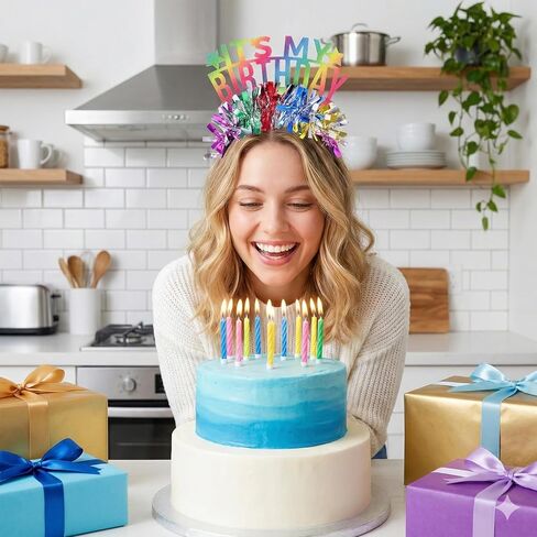 Birthday Crown for Women and Girls It's My Birthday Headband Birthdays Girl Headband Decorations Rainbow Bling Gift Party Decorations For Women Girls in Saudi Arabia