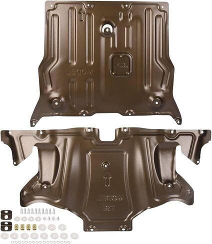 طقم لوحة انزلاقية أمامية وخلفية لطراز تسلا 3 موديل Y 2017-2023 لوحة حماية تحت غطاء حماية المحرك هيكل ثلاثي الأبعاد من سبائك الألومنيوم والمغنيسيوم in Kuwait