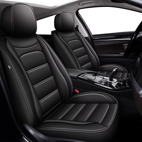 Seat Covers Fit for Toyota Highlander: 2020 2021 2022 2023 2024 2025 2026 Full Set Seat Cushion Waterproof Leather Breathable Compatible Airbag (Black, 3 Rows 7 Seats) in Saudi Arabia