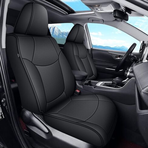 Seat Covers Fit for Toyota Highlander: 2020 2021 2022 2023 2024 2025 2026 Full Set Seat Cushion Waterproof Leather Breathable Compatible Airbag (Black, 3 Rows 7 Seats) in Saudi Arabia