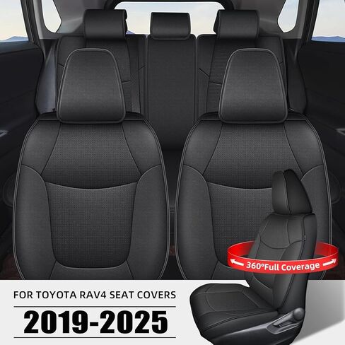 Seat Covers Fit for Toyota Highlander: 2020 2021 2022 2023 2024 2025 2026 Full Set Seat Cushion Waterproof Leather Breathable Compatible Airbag (Black, 3 Rows 7 Seats) in Saudi Arabia