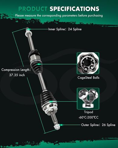 SCITOO Front CV Axle Shaft Assembly Compatible with 2005-2010 for Scion tC,2001-2003 for Toyota for RAV4 66-5239 in Saudi Arabia