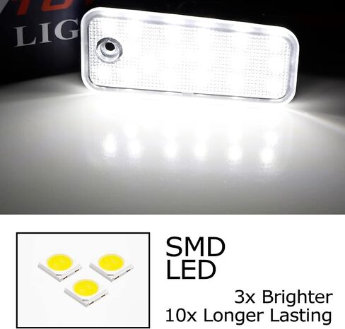 مجموعة إضاءة لوحة ترخيص LED كاملة 3 وات من iJDMTOY OEM-Fit متوافقة مع سيارات Hyundai Santa Fe SUV 2013-2018، مدعومة بثنائيات LED بيضاء زينون 18 قطعة in Saudi Arabia