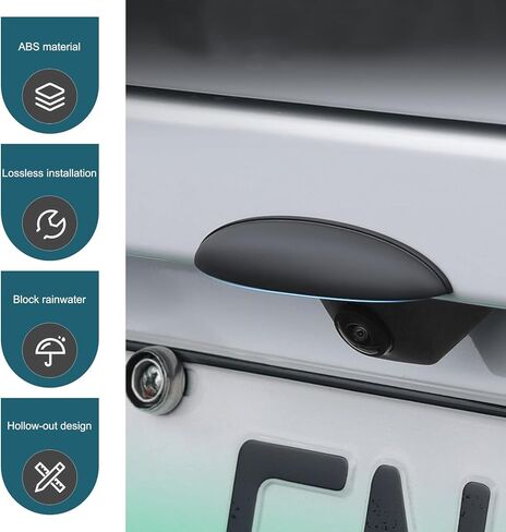 1 PC Car Rear View Camera Cover, Anti-rain Rear View Backup Camera Cover, Self-Adhesive Reversing Cam Protective Sticker, Universal Automotive Exterior Accessories (Black) in Saudi Arabia
