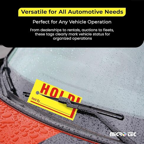 علامات MICRO TEC Jumbo Hold/Sold مع لمسة نهائية مصقولة - علامات صفراء متينة مقاس 8 × 4 بوصة مع طباعة حمراء جريئة، مقاومة للطقس، إصدار خارجي، تتضمن 2 علامة مقاومة للماء - عبوة من 250 قطعة in Kuwait