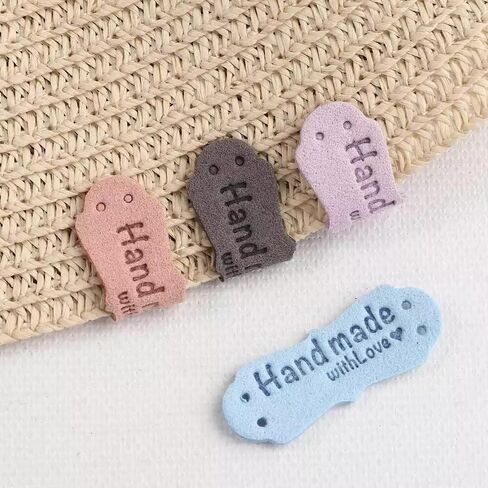 50Pcs Soft Faux Leather Handmade Labels - Stylish and Durable Labels for DIY Crafts, Knitting, Crochet, Bags and Accessories in Saudi Arabia