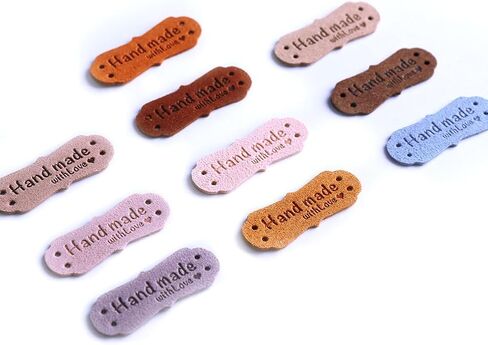 50Pcs Soft Faux Leather Handmade Labels - Stylish and Durable Labels for DIY Crafts, Knitting, Crochet, Bags and Accessories in Saudi Arabia