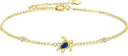 GEHN 14K Solid Gold Turtle Bracelet for Women Blue Turtle Bracelet 14 Carat Gold Turtles Jewelry Gifts for Women in Kuwait