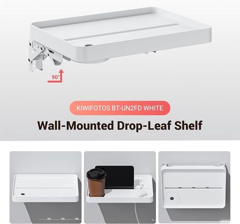 KIWIFOTOS 12.9" Floating Bedside Shelf for Bed Foldable Wall Mounted Shelf Adhesive Tablet Phone Storage Organiser for Bedroom Nursery Dorm Living Room in Saudi Arabia