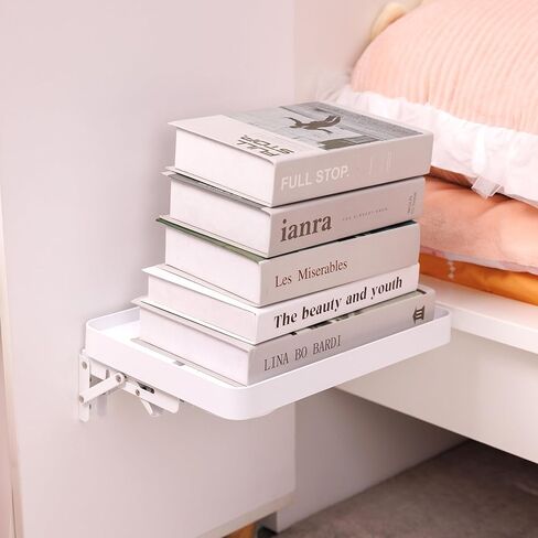 KIWIFOTOS 12.9" Floating Bedside Shelf for Bed Foldable Wall Mounted Shelf Adhesive Tablet Phone Storage Organiser for Bedroom Nursery Dorm Living Room in Saudi Arabia