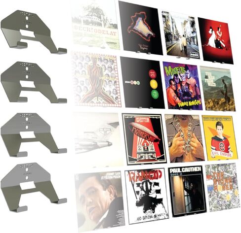 Kestrel Designs Vinyl Record Floating Shelf Wall Display, Stainless Steel Album Record Holder Display, Floating Shelves for Wall, Magazine Shelf, Kids Bookshelf, for Bedroom, Living Room, etc. 4 Pack in Saudi Arabia