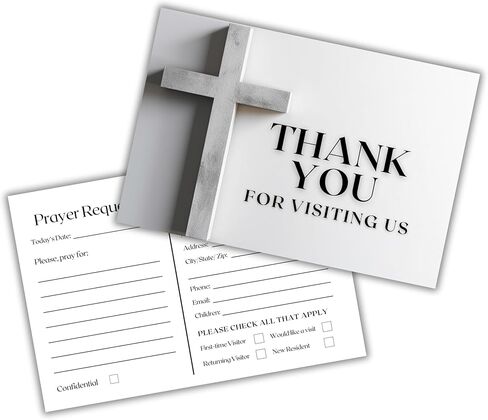 Church Visitor Cards to fill out Welcome Prayer Request | 50 pk 4 x 6" Postcards Pack Bulk Thank You For Visiting Pew Tracts Soul Winning Three Crosses Jesus Saves Business Cards (Vibrant Sunset) in Saudi Arabia