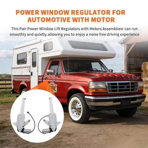 Pair Power Window Regulators W/Motors Assemblies Compatible with F Series 150 Pickup Truck 1981-1996 Window Lift Repaces F6TZ1523209AA F6TZ1523208AA in Saudi Arabia