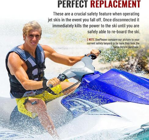 FSFY حبل معصم آمن عائم لمفتاح إيقاف التشغيل من أجل Yamaha Jet Ski Wave Runner، أسود، قطعة واحدة in Saudi Arabia