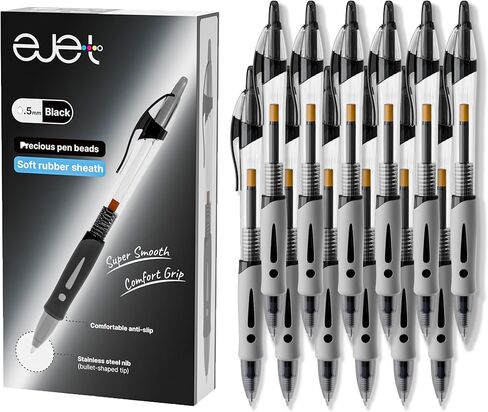 ejet 12 Pack 0.5mm Fine Line Blue Pens - Retractable Ballpoint for Smooth Writing | Ideal for School, Office & Home Use in Saudi Arabia