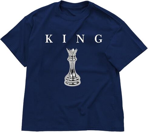 تي شيرت مطبوع عليه رسومات للأولاد مطبوع عليه King Chess للأطفال، قمصان مصممة رائعة بأكمام قصيرة، ملابس للأولاد المراهقين العصرية in Kuwait
