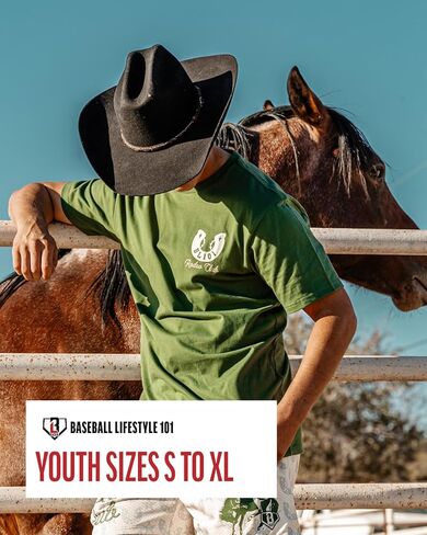 Baseball Lifestyle 101 Boy's Rodeo Club T-Shirt, Short Sleeve, Crew Neck, Youth Sizes S-XL in Kuwait