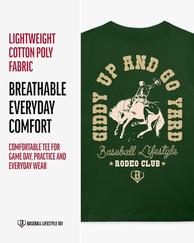 Baseball Lifestyle 101 Boy's Rodeo Club T-Shirt, Short Sleeve, Crew Neck, Youth Sizes S-XL in Kuwait