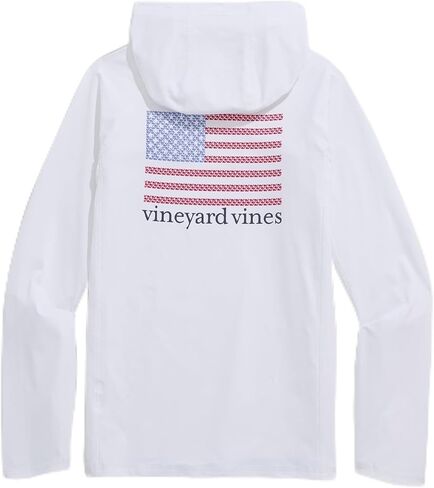 vineyard vines Boys' Boys' Micro Whale Flag Long-sleeve Harbor Sun Hoodie Tee in Saudi Arabia