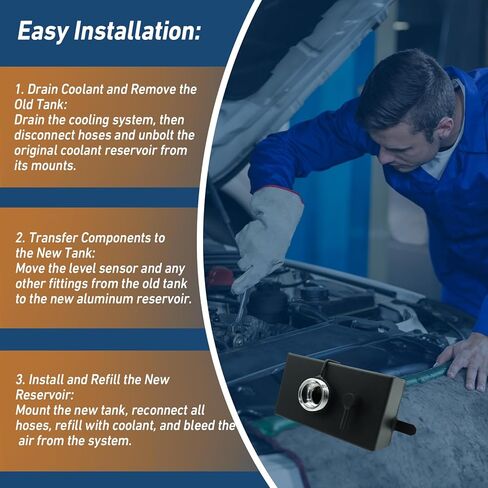 خزان خزان سائل التبريد من الألومنيوم لموديلات 2018-2025 Wrangler JL JLU، لموديلات 2020-2025 Gladiator JT 2.0T&3.6L in Kuwait