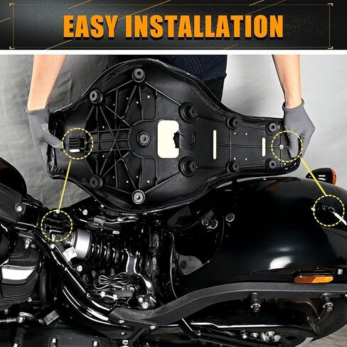 One-Piece Rider Driver Passenger Rear Seat Two-Up Seat Fit for Harley Sport Glide FLSB, Low Rider FXLR FXLRS FXLRST 2018-Later,Black in Saudi Arabia
