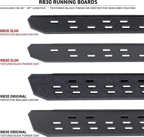 لوحات الجري Go Rhino RB30 Slim Line | 87 بوصة، فولاذ مجلفن، أسود محكم | 69600087SPC in Saudi Arabia