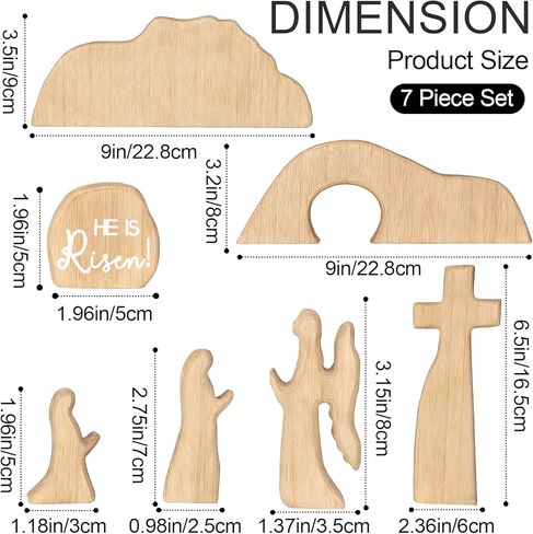 مشهد عيد الفصح للقبر الفارغ مع ديكور مسيحي متقاطع، مشهد القيامة الخشبي لعيد الفصح، مجموعة صينية قبر يسوع للزينة الدينية، مجموعة ميلاد يسوع لطاولة المكتب المنزلي، الديكور المسيحي in Kuwait