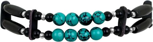 outROAR Gear 2 Row Bone Choker Necklace, Black/Teal in Kuwait