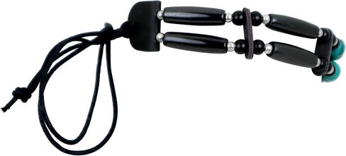 outROAR Gear 2 Row Bone Choker Necklace, Black/Teal in Kuwait