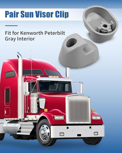 2 Pcs Sun Visor Clip Fit for Kenworth Peterbilt Interior, Bone, Sunvisor Clip, Replacement S16-1023-661 (F01377-2) in Saudi Arabia
