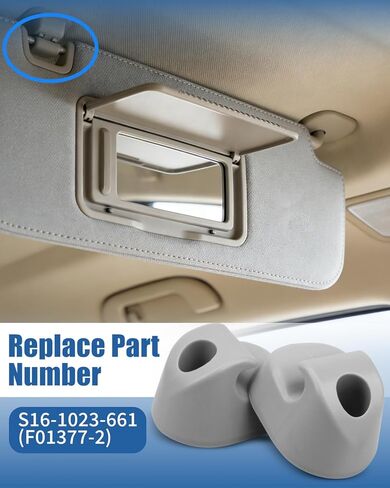 2 Pcs Sun Visor Clip Fit for Kenworth Peterbilt Interior, Bone, Sunvisor Clip, Replacement S16-1023-661 (F01377-2) in Saudi Arabia