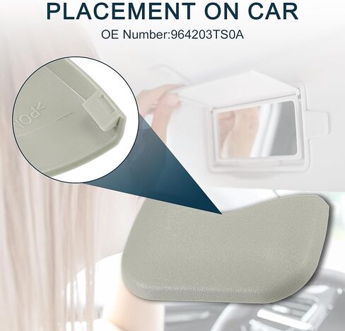 Makeup Mirror Cover Sun Visor Cap Clip for Nissan Rogue Robust No.964203TS0A | Inner Sun Visor Bolt Cover Grey with Flat Pry Bar 1 Set in Saudi Arabia