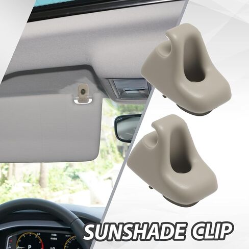 Anxingo 2Pcs 1HS09BD1AA Sun Visor Clip, Replacement for Dodge Ram 1500 2500 3500 4500 5500 2009-2021 (Gray) in Saudi Arabia