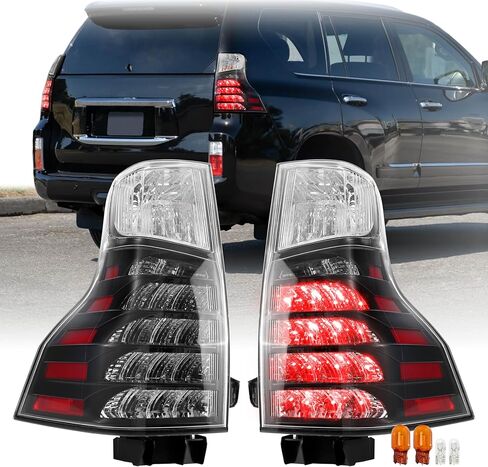 USR 10-23 9700 مصباح خلفي SUV - مجموعة مصابيح الذيل الخلفية (يسار + يمين) زوج - متوافق مع 2010-2023 Lexus GX460 Base/Premium جميع الموديلات (OE F-SPORT STYLE BLACK LED TAIL LIGHTS مع المصابيح وحزام الأسلاك) in Saudi Arabia