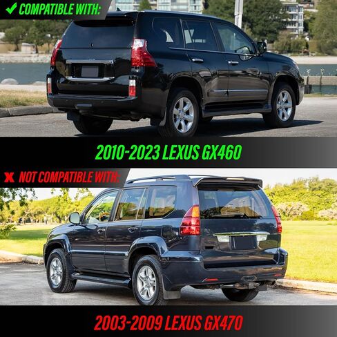 USR 10-23 9700 مصباح خلفي SUV - مجموعة مصابيح الذيل الخلفية (يسار + يمين) زوج - متوافق مع 2010-2023 Lexus GX460 Base/Premium جميع الموديلات (OE F-SPORT STYLE BLACK LED TAIL LIGHTS مع المصابيح وحزام الأسلاك) in Saudi Arabia