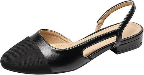 حذاء نسائي مسطح بمقدمة مربعة وكعب منخفض وكعب منخفض مريح للعمل in Kuwait