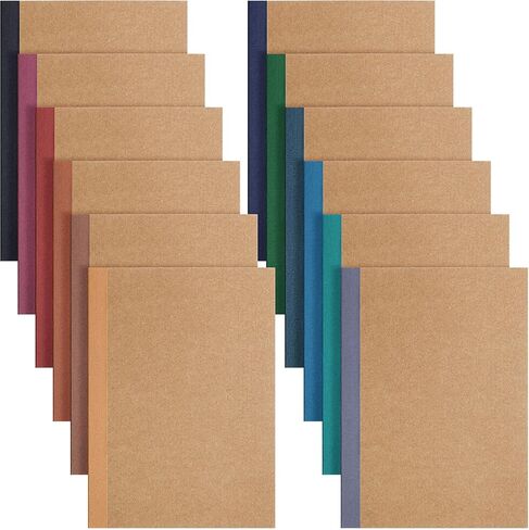 24 قطعة من مذكرات هارلون العودة إلى المدرسة A5 مقاس 8 × 5.75 بوصة دفاتر ملاحظات كرافت مسطرة بالكلية مع أشواك قوس قزح كتاب تكوين مبطن صغير للمدرسة والمكتب والمنزل للأطفال (لون جديد) in Kuwait