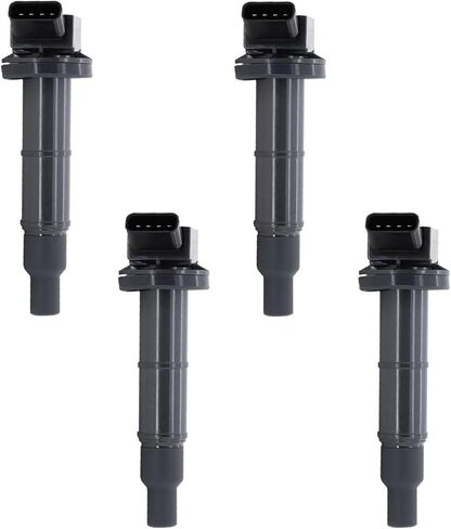 POHILA Set of 4 Ignition Coil Pack Compatible with Toyota Corolla 2009-2010, Camry 2002-2011, Highlander 2001-2007 & Pontiac Vibe 2009-2010 - 2.0L, 2.4L Replacement for 90919-02244 in Kuwait