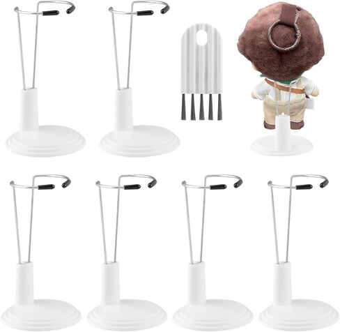 6 pcs Doll Stand Adjustable Action Figure Display Holder Support for 4-8 inches Dolls Keep the Standing Position for Home Office Shop Birthday Party Favor, Without-Dolls (颜色:White) in Kuwait